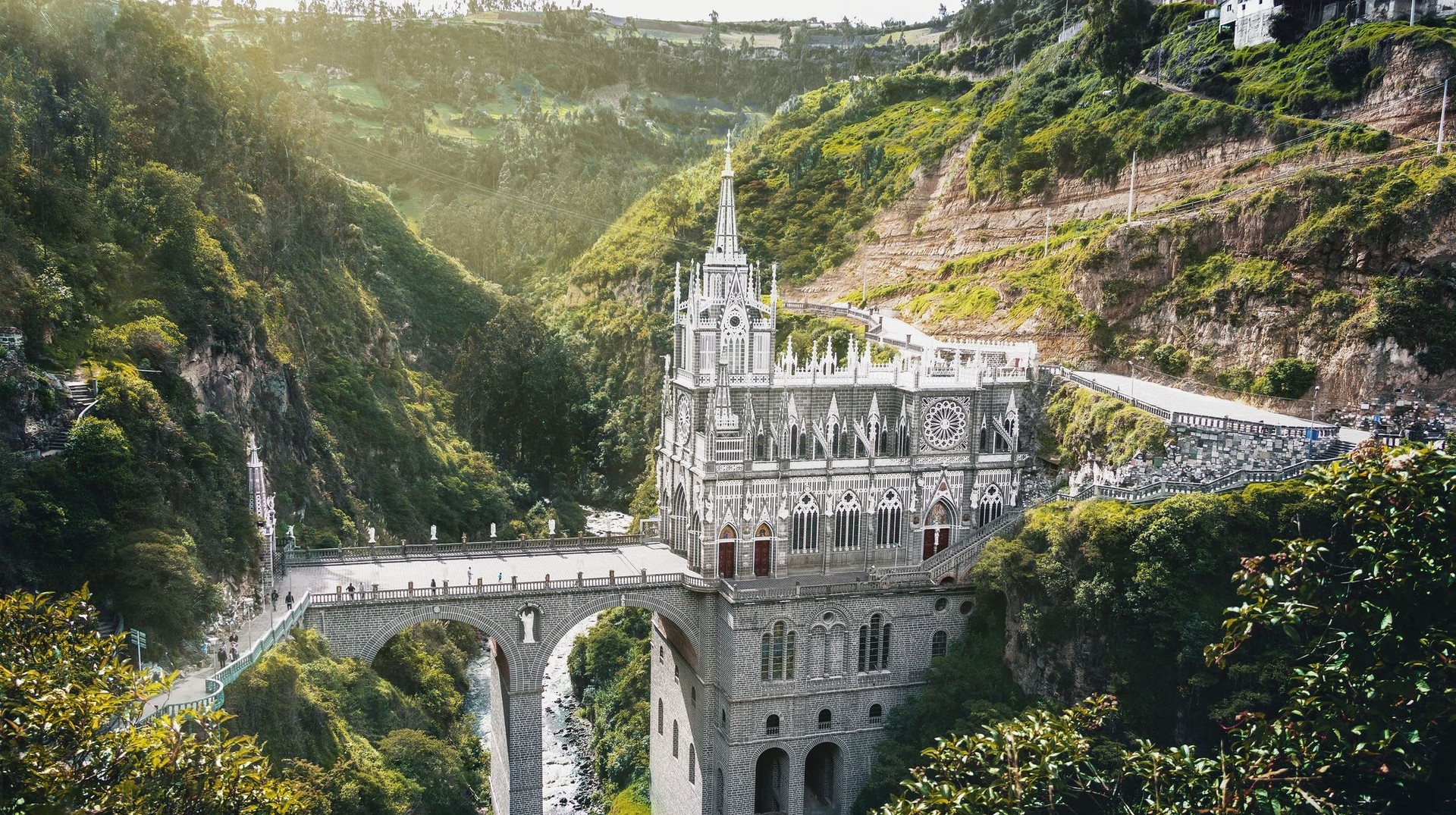 Visiting Sanctuary of Las Lajas is one of the top things to do in Colombia.