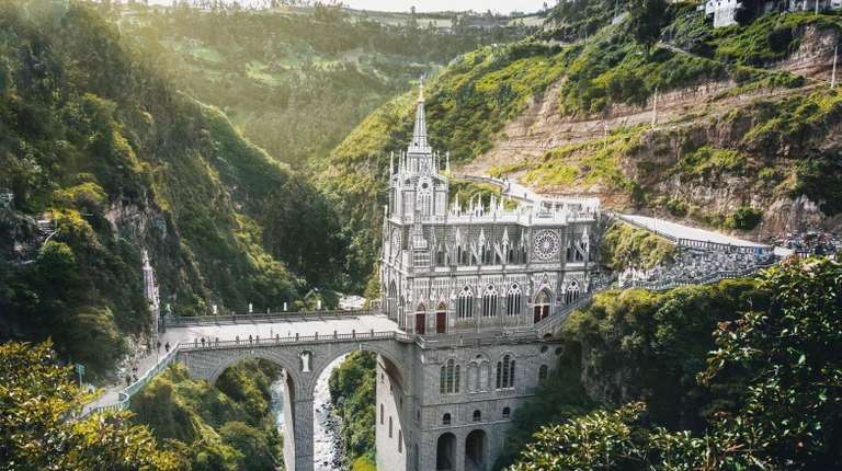 Visiting Sanctuary of Las Lajas is one of the top things to do in Colombia.