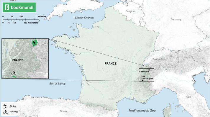 Map for Adventurous activities in France