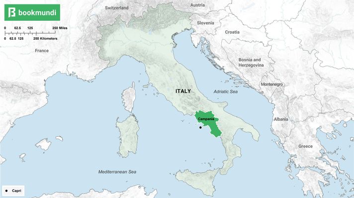An overview map of Capri.