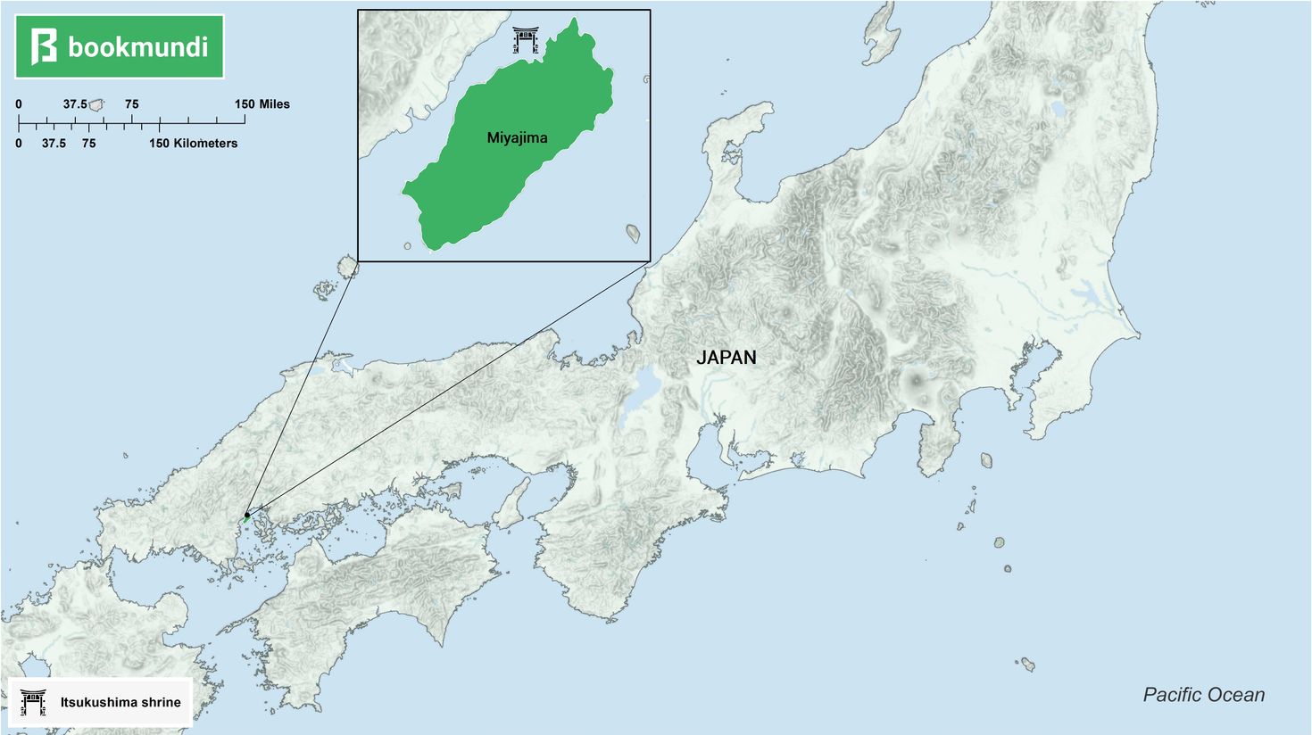 An overview map of Miyajima An overview map of Miyajima