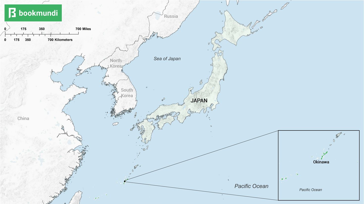 An overview map of Okinawa An overview map of Okinawa