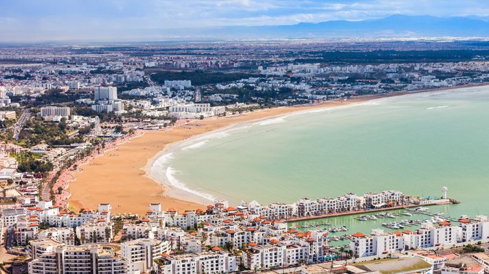 Agadir is a coastal town worth visiting in Morocco