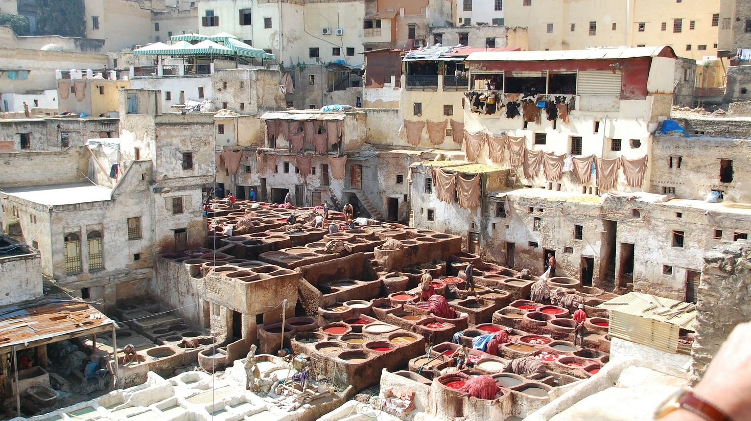 Tanneries in Fez in Morocco