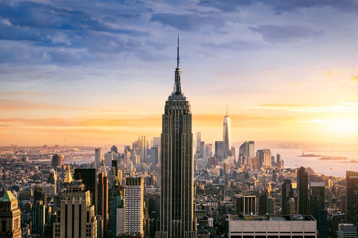 The Empire State Building and other skyscrapers in New York
