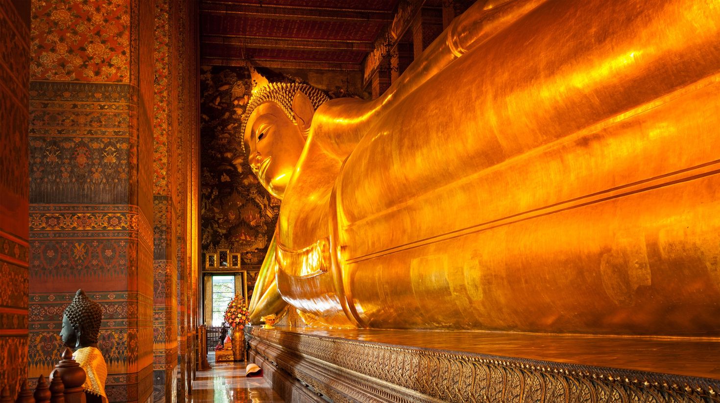 Wat Pho, or the Temple of the Reclining Buddha is the oldest and largest Buddhist temple in Bangkok.