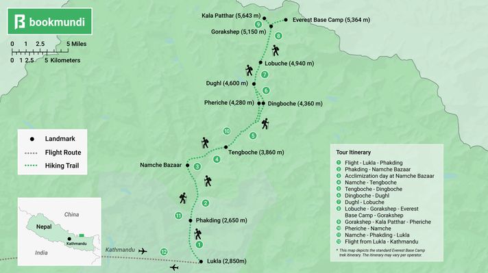 Everest Base Camp trek map