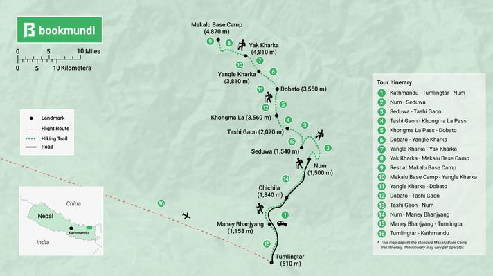 Makalu Base Camp map