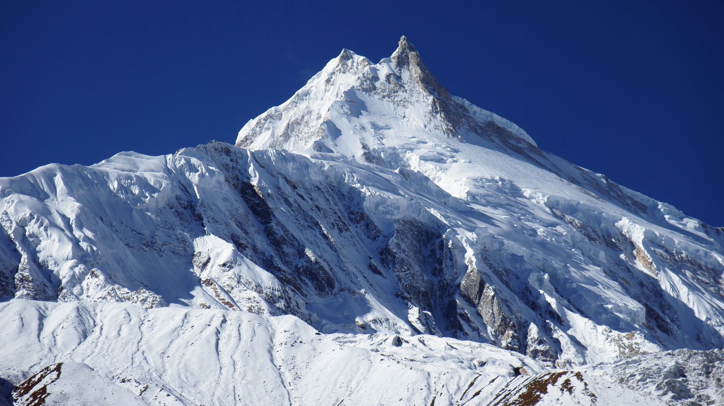 View of Mount Manaslu, the eighth highest mountain in the world.