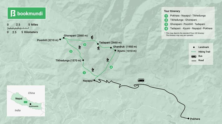 Poonhill Trek map