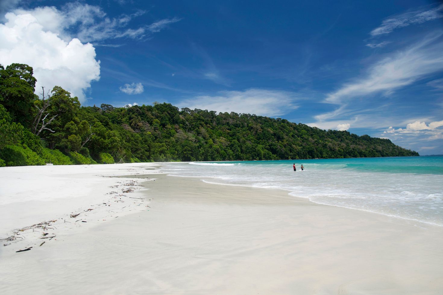 People enjoying the beach at Andaman and Nicobar island in India.