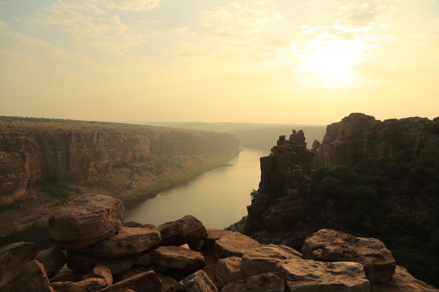 Wide angle view of Gandikota in India.
