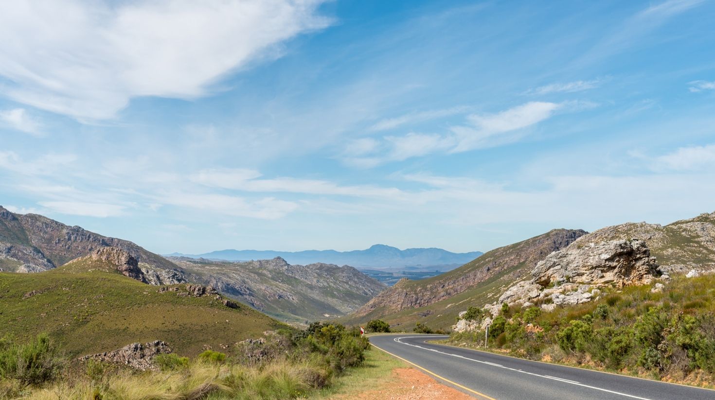 View of the Franschhoek Pass in the Western Cape Province.