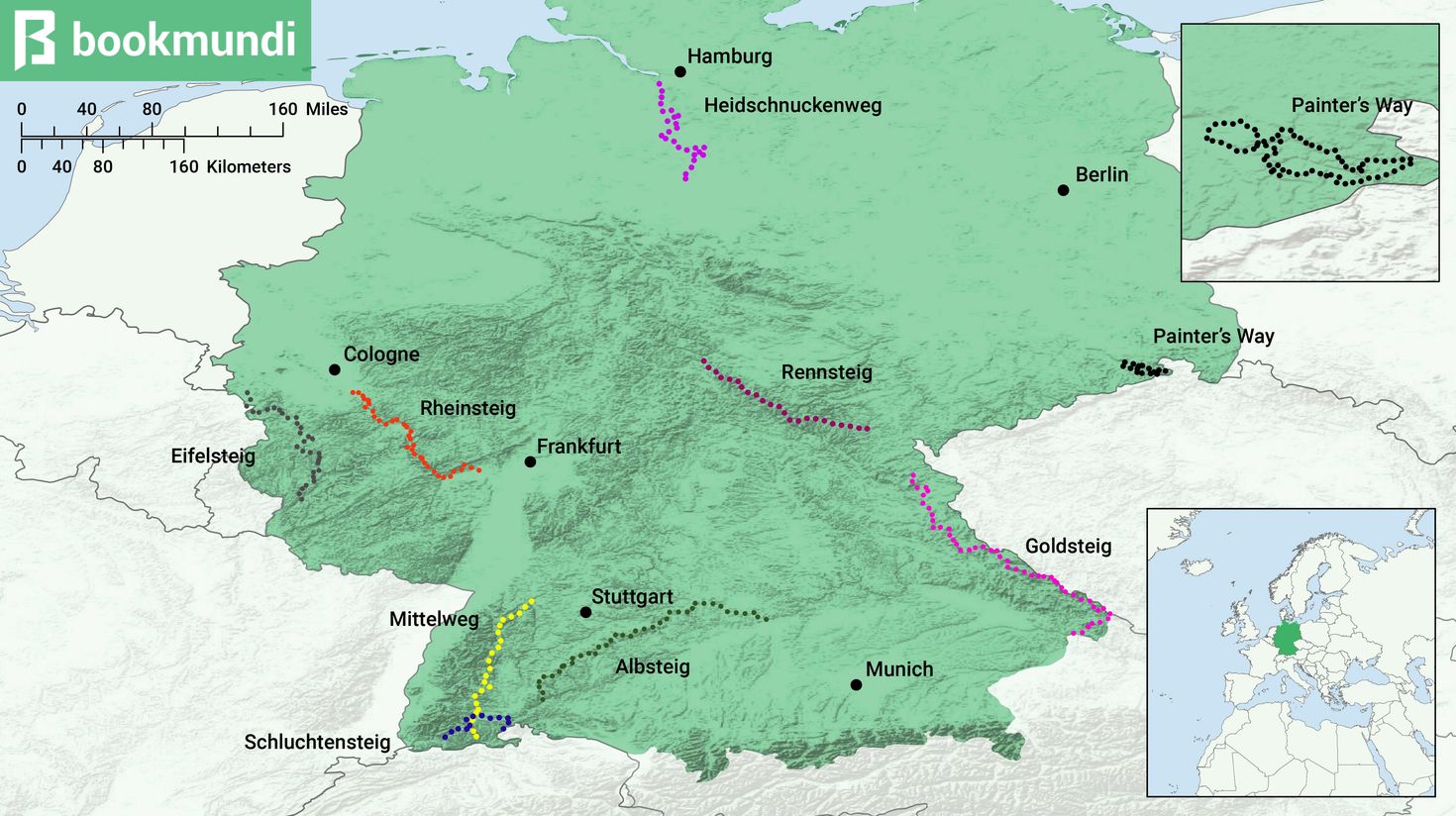 Germany hiking trails map