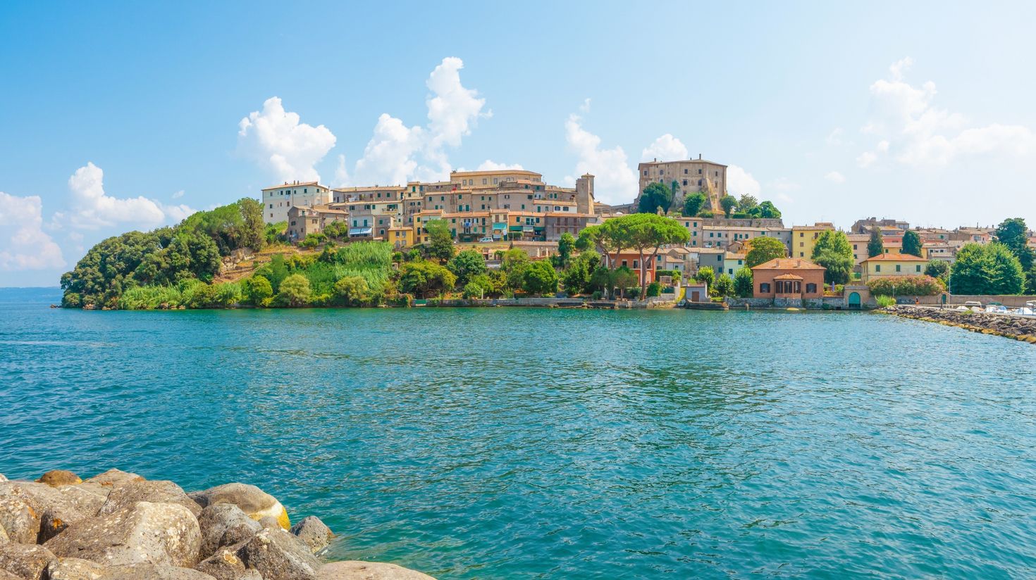 An old town on Bolsena lake in Italy.