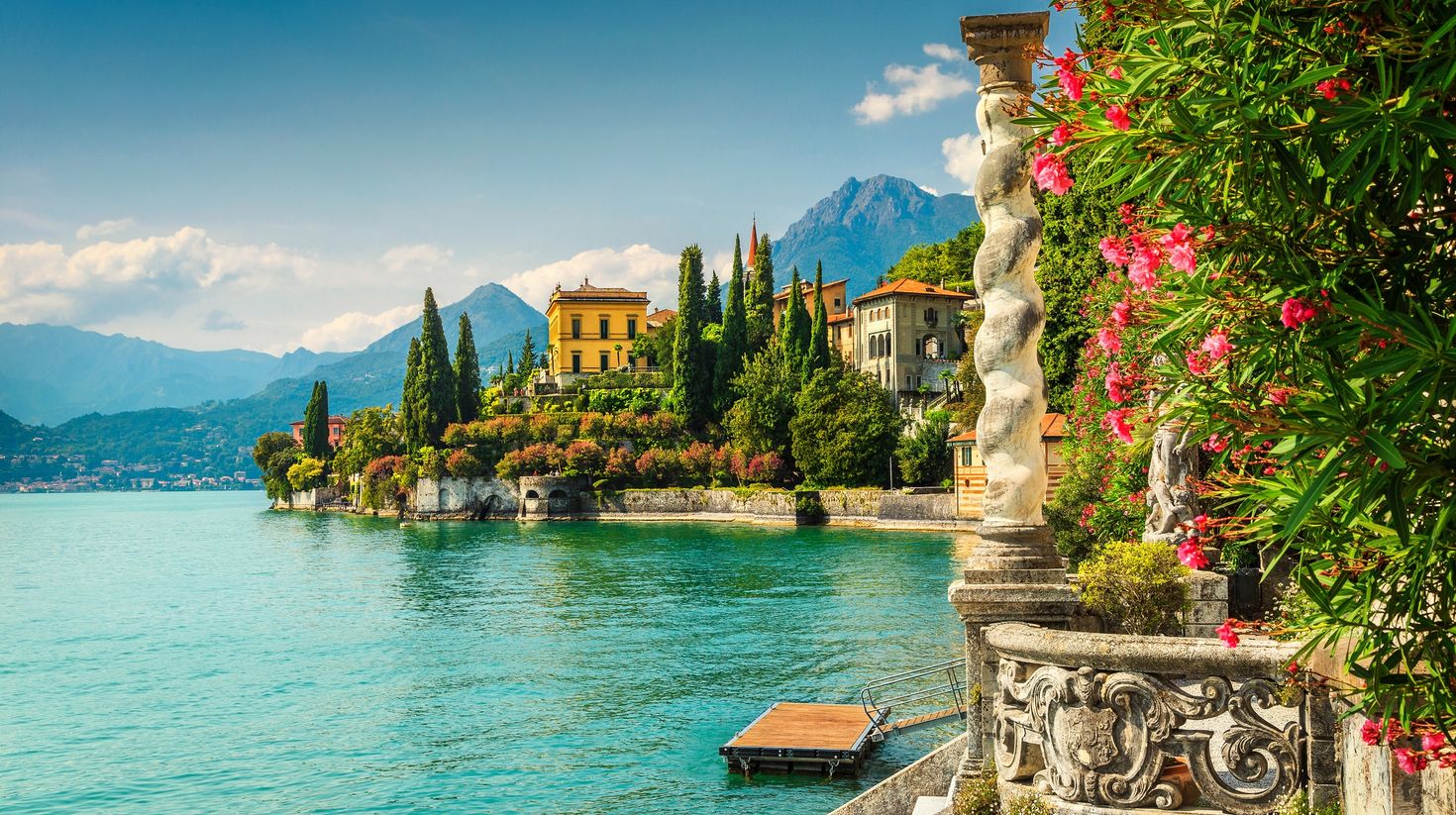 Breathtakingly beautiful view of Lake Como in Italy.