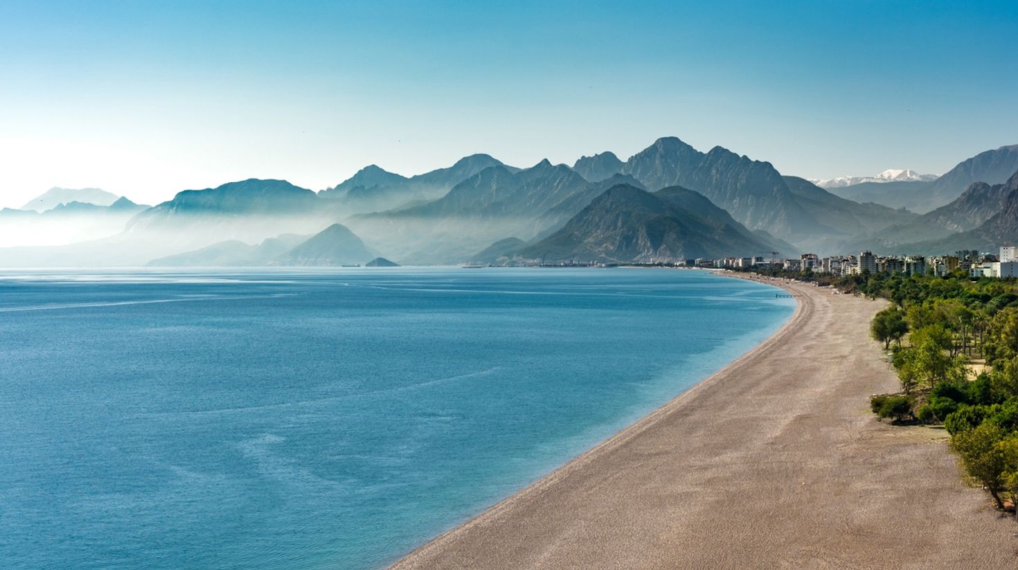 The tranquil blue water in Konyaalti Beach.
