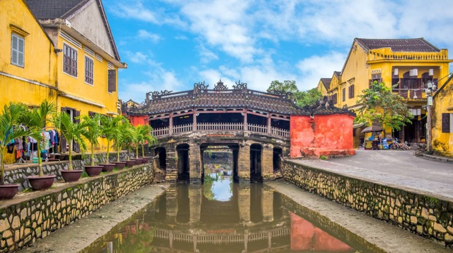 Chua Cau, one of the best places to visit in Vietnam, in the morning.