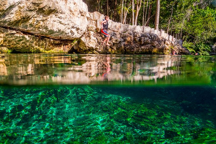 Swim in the clear waters of Cenotes in Mexico.