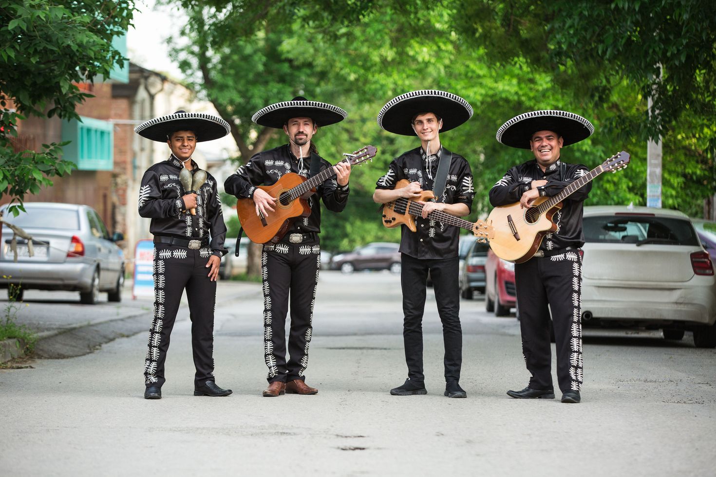People ready for Mariachi music in Mexico.