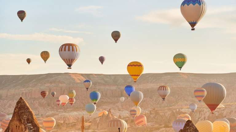 Spend 14 days in Turkey and ride a hot air balloon in Cappadocia.