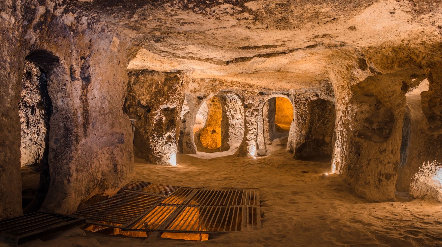 The multi-level underground cave city of Kaymakli in Cappadocia.