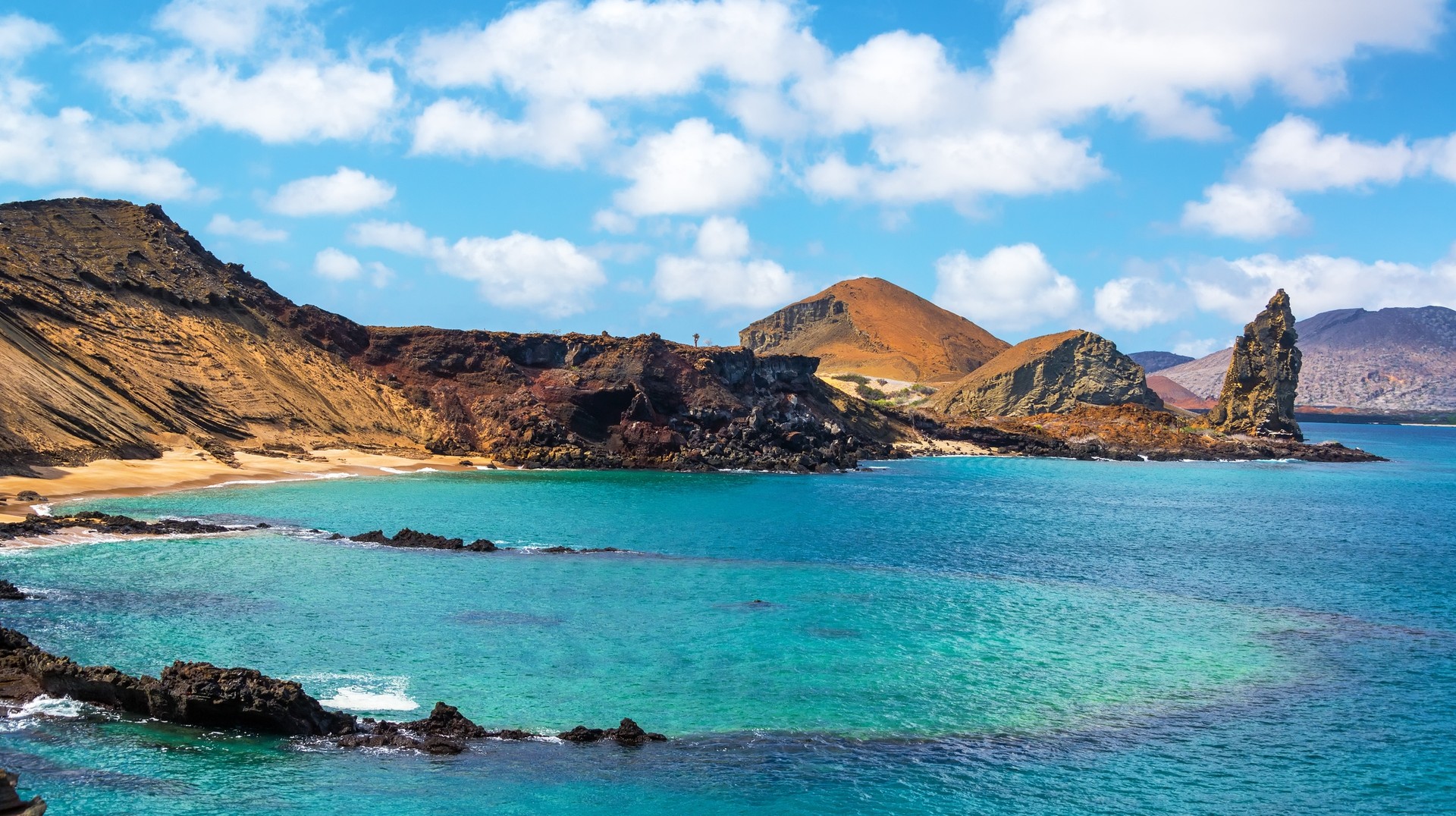 Pinnacle Rock in the Galapagos Islands travelers can visit on a 12-day Galapagos tour.