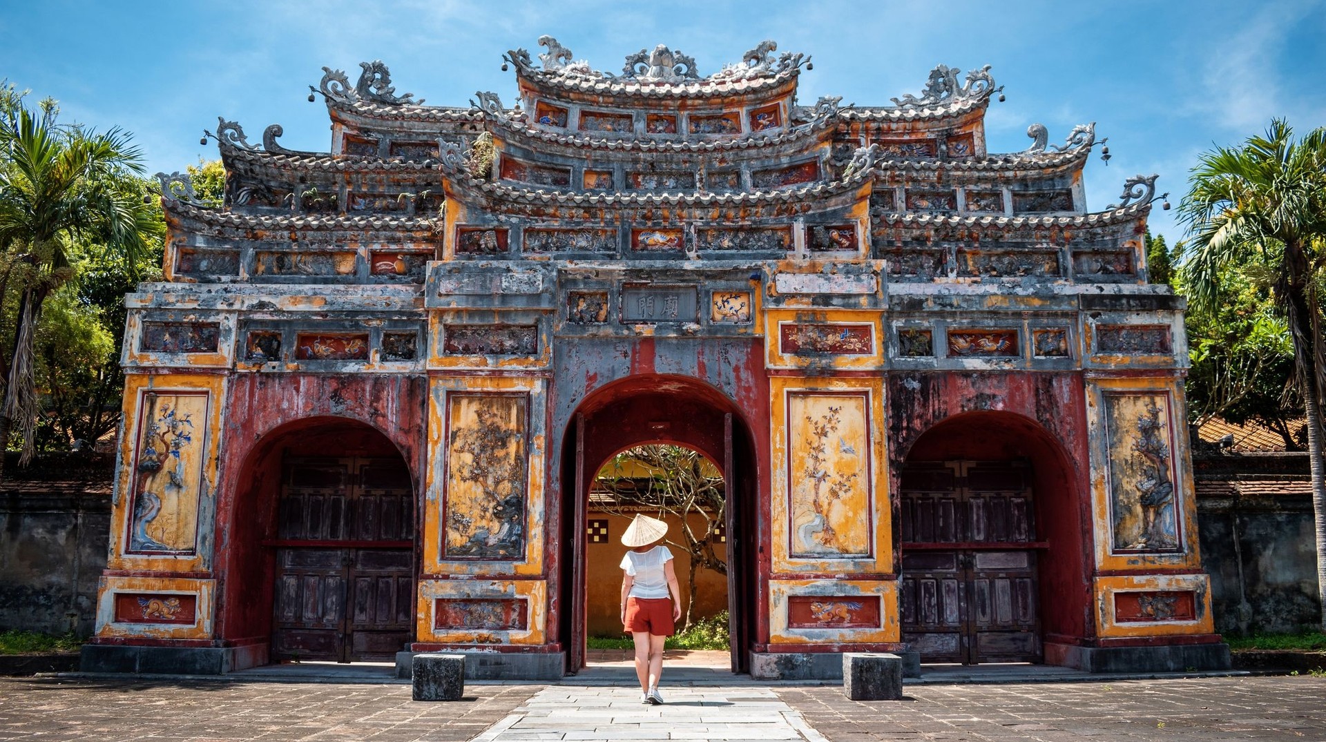 Tour the interiors of the imperial city of Hue during 11 days in Vietnam.