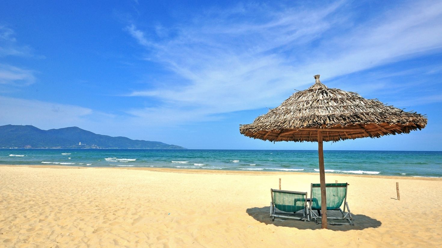 Relax on a beach bed in Da Nang in March.