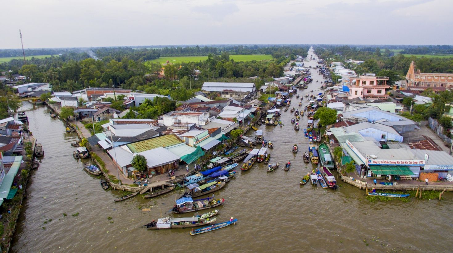 Floating markets of Mekong Delta in southern Vietnam.