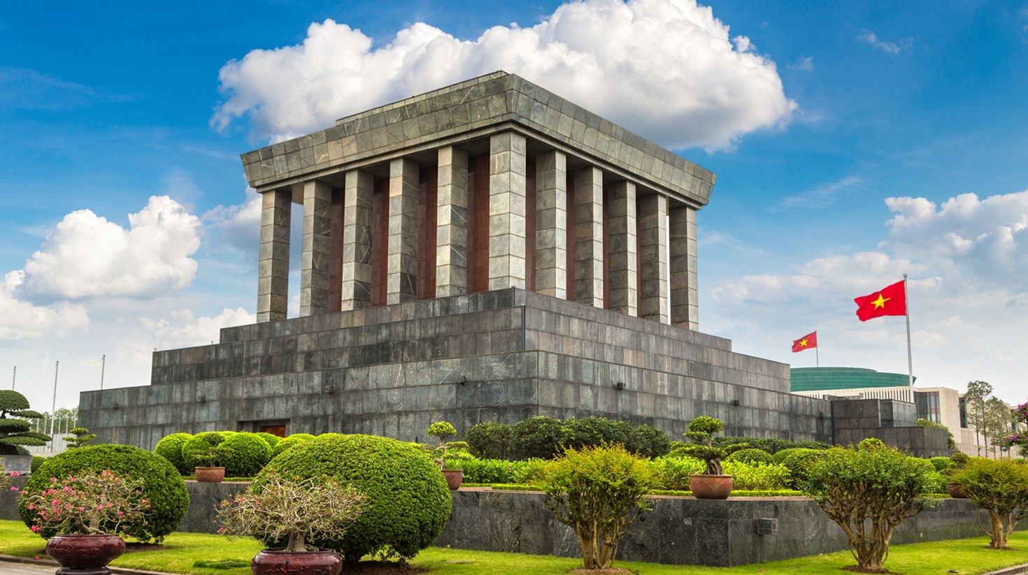 A view of Ho Chi Minh Mausoleum you can see while on a trip to Hanoi.