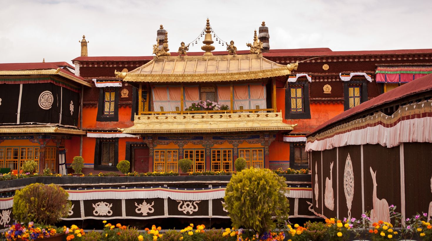 A view of Jokhang Temple from the courtyard seen during a Tibet visit