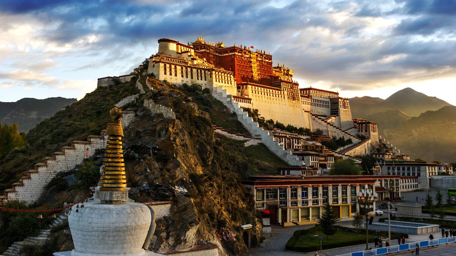 Potala Palace seen from Chakpori Hill during sunset on a Tibet visit