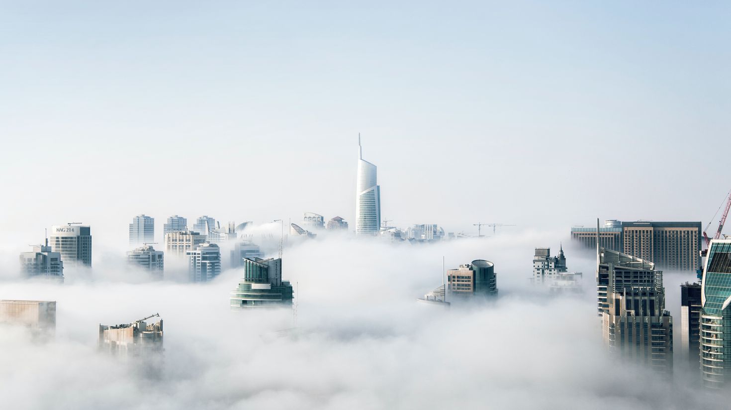 The top of Skyscrapers  amognst the clouds