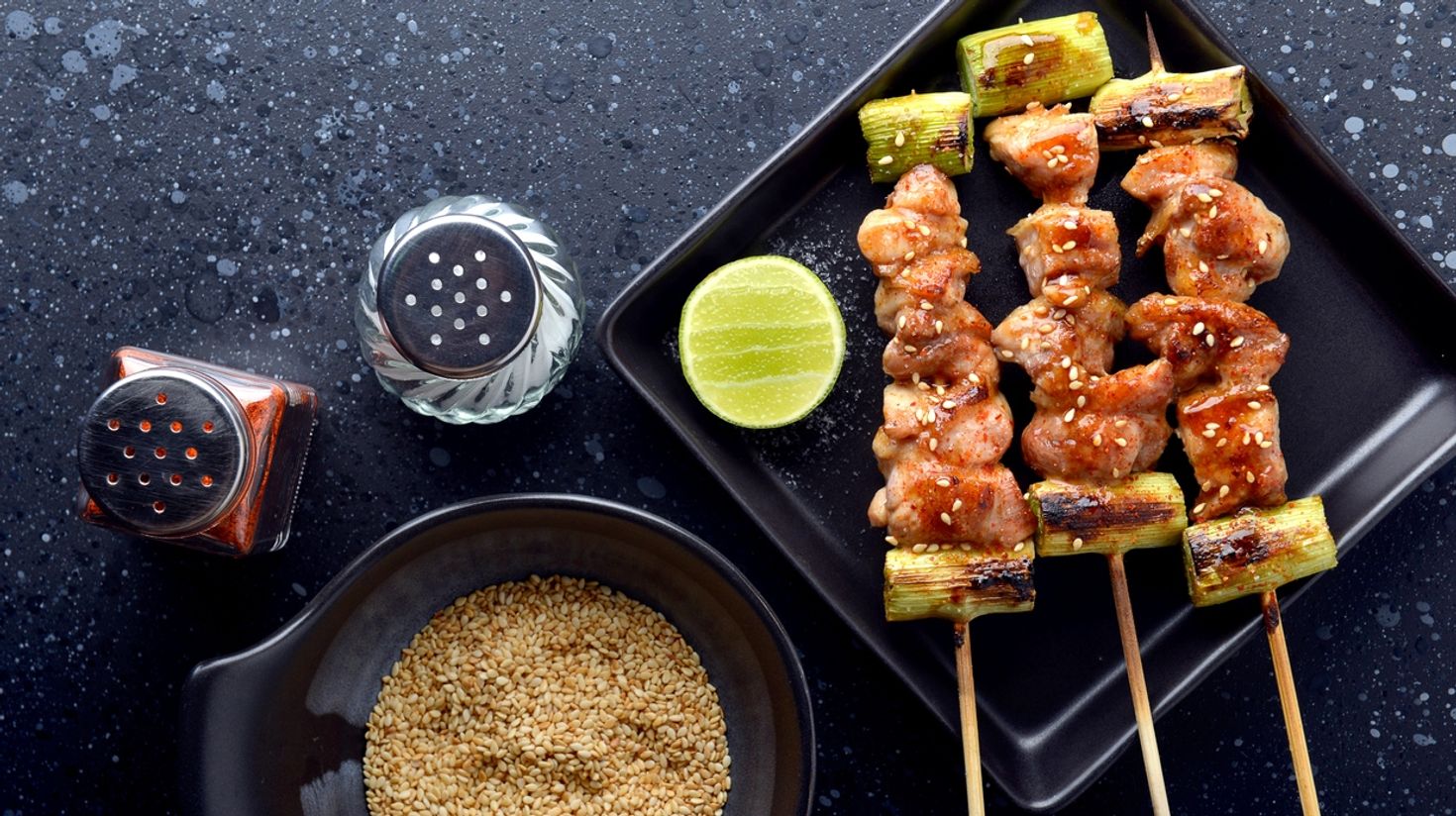 Yakitori is grilled chicken made from pieces of different parts of chiken