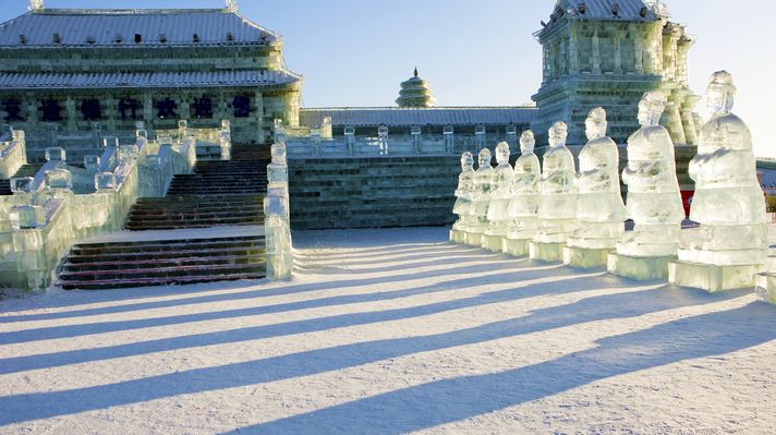 Ice figurines at the Harbin Ice Festival