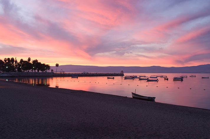 Sunset at Lake Chapala in Mexico