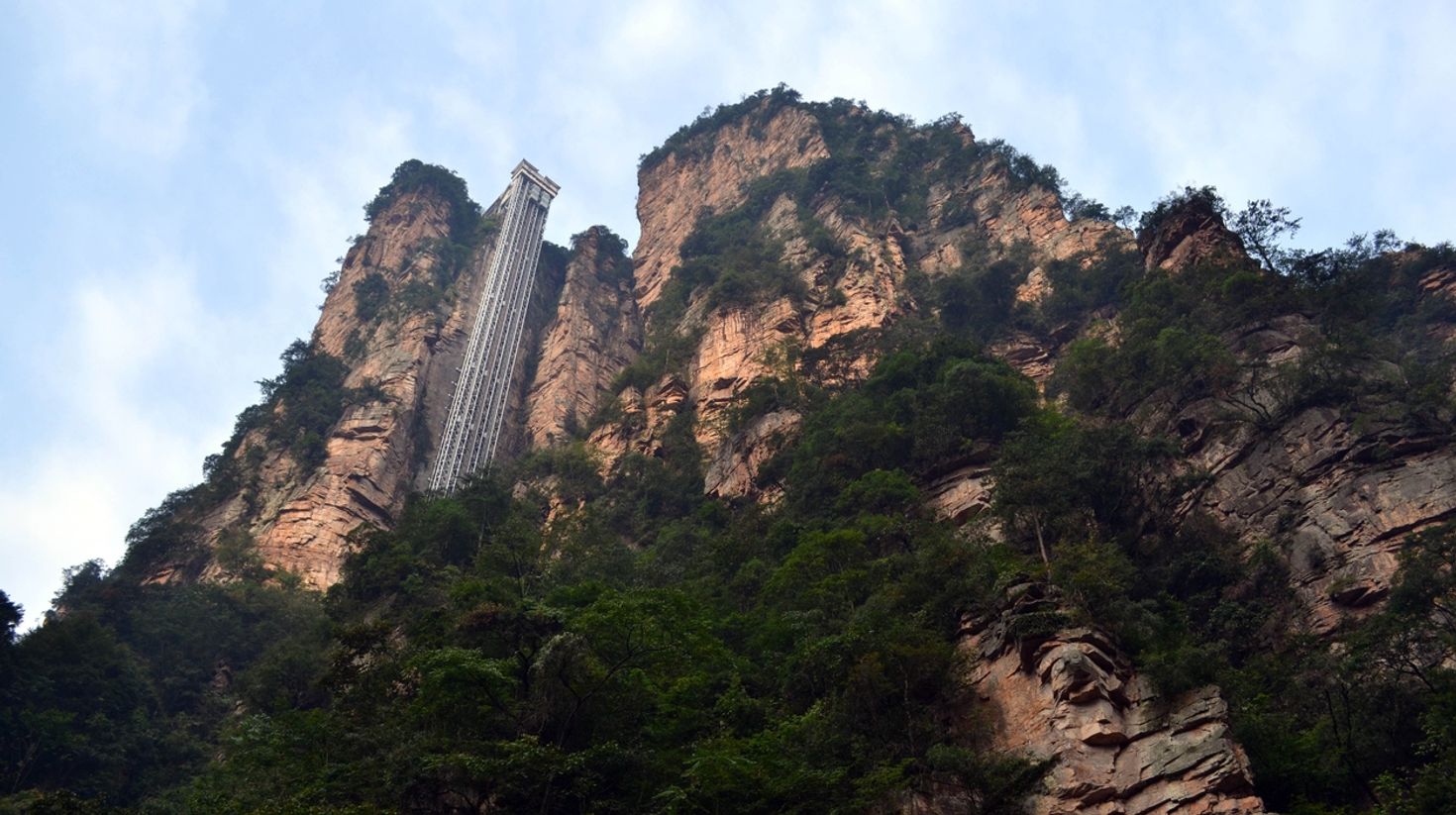 Bailong Elevator offers a two-minute ride in 326-meter tall elevator